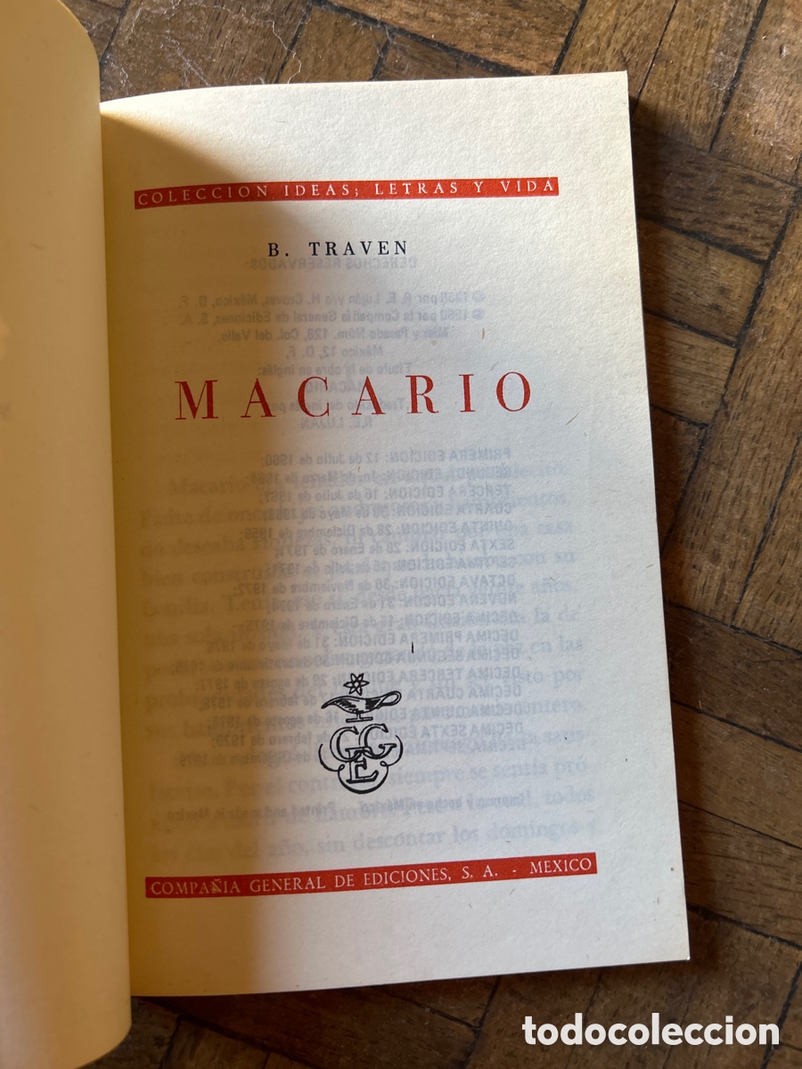 Libros de segunda mano: Macario - Bruno Traven - Compa&ntilde;&iacute;a General de Ediciones (1976) - Foto 3