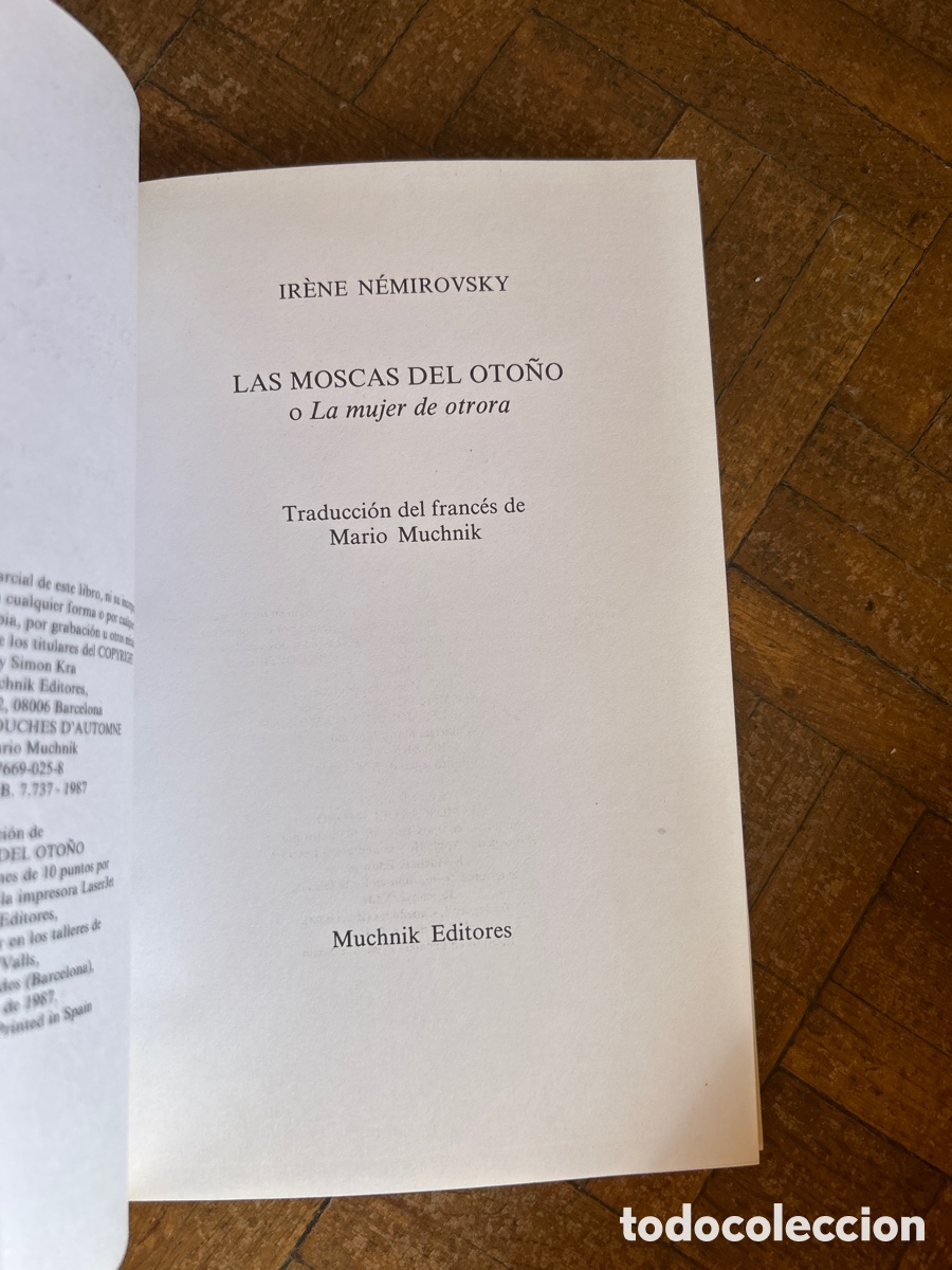 Libros de segunda mano: Las moscas del oto&ntilde;o - Ir&egrave;ne N&eacute;mirovsky - Muchnik Editores (1987) - Foto 3
