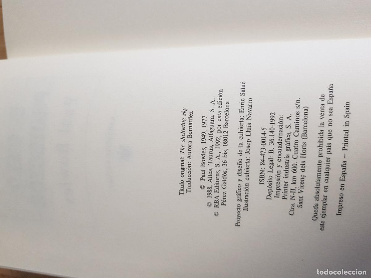 Libros de segunda mano: El cielo protector - Pau Bowles - Foto 3