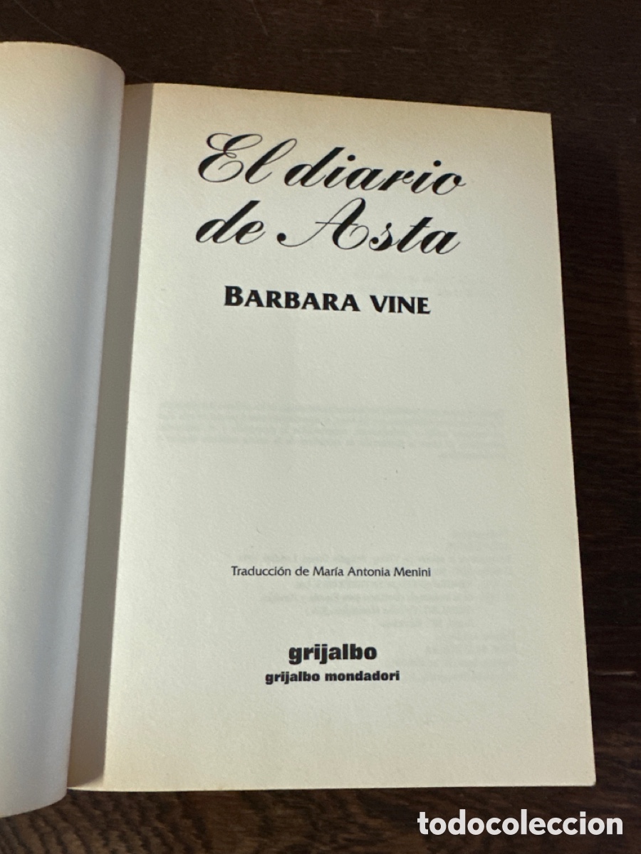 Libros de segunda mano: EL DIARIO DE ASTA - B&Aacute;RBARA VINE - Foto 2