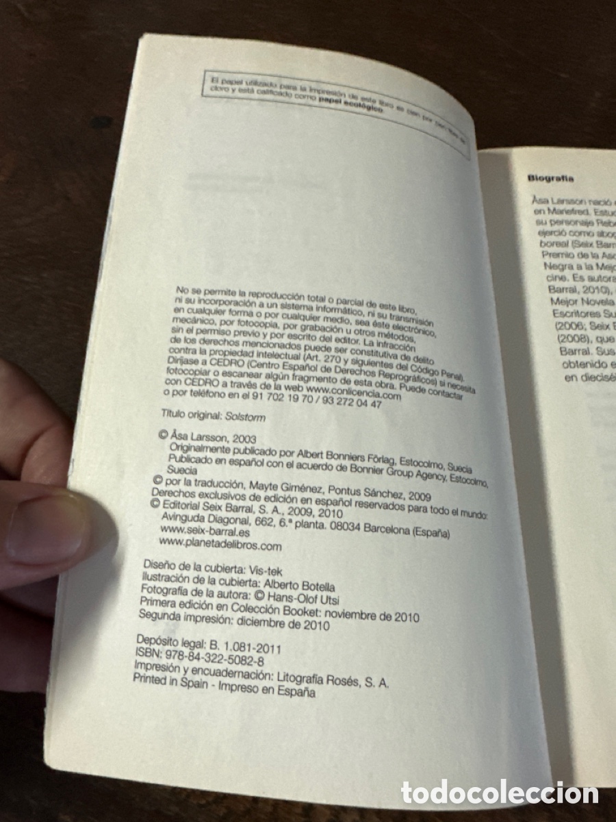 Libros de segunda mano: ASA LARSSON - AURORA BOREAL - Foto 3