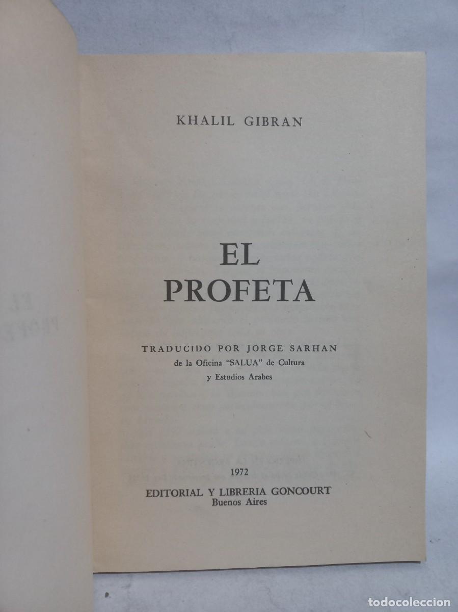 Libros de segunda mano: Khalil Gibran - El Profeta - 1977 - Foto 2