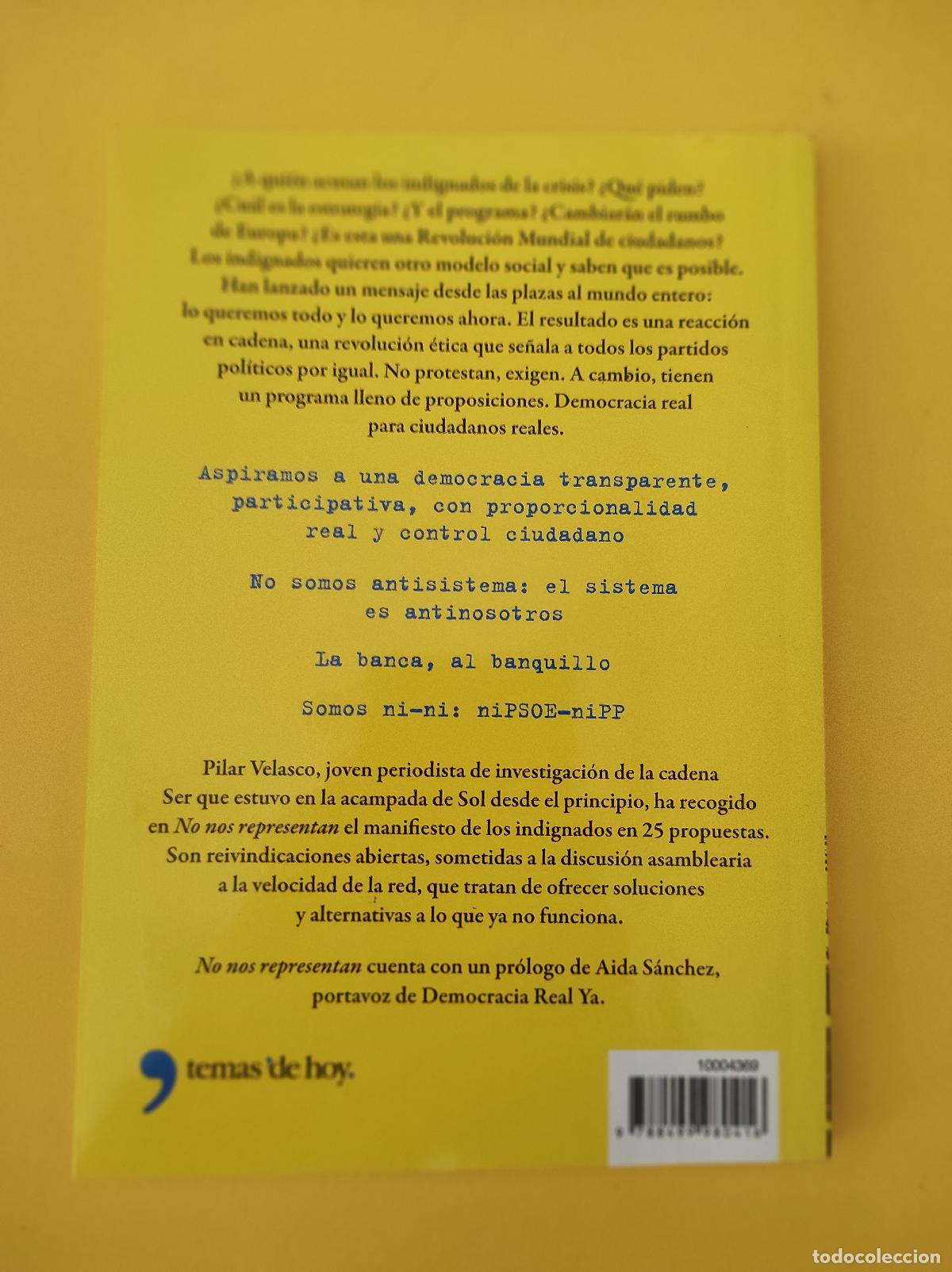 Libros de segunda mano: NO NOS REPRESENTAN - Pilar Velasco - Foto 2