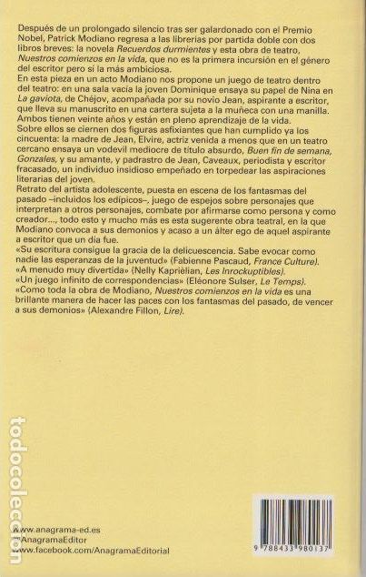Libros de segunda mano: Nuestros comienzos en la vida / Patrick Modiano -1&ordf; edici&oacute;n. - Foto 2