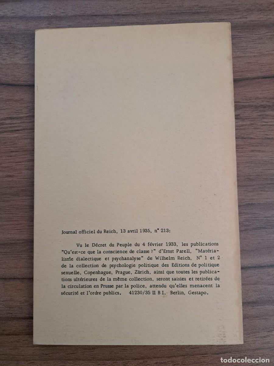 Libros de segunda mano: Quest-ce que la conscience de classe? Wilhelm Reich - Foto 2