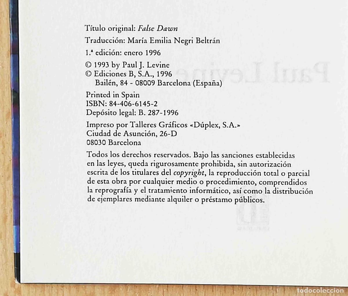 Libros de segunda mano: Falso amanecer (Paul Levine) Ediciones B 1996 - Foto 2