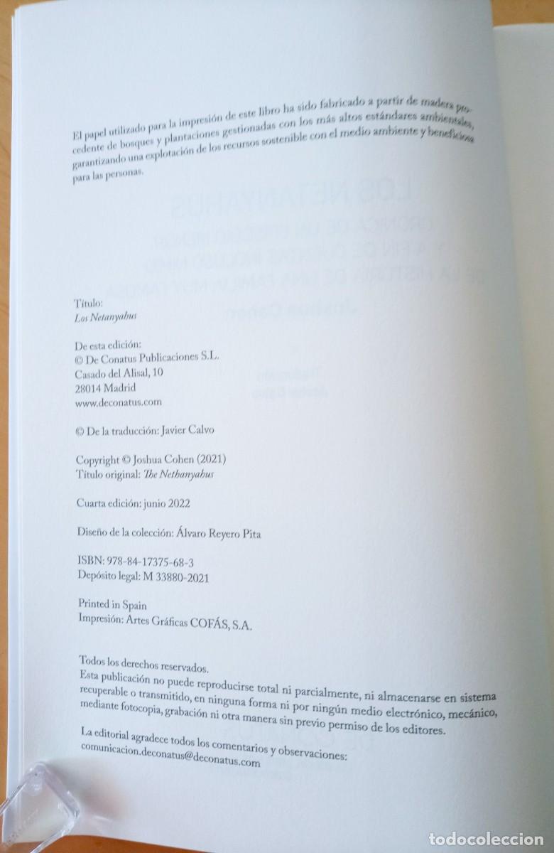 Libros de segunda mano: JOSHUA COHEN LOS NETANYAHUS - Foto 6