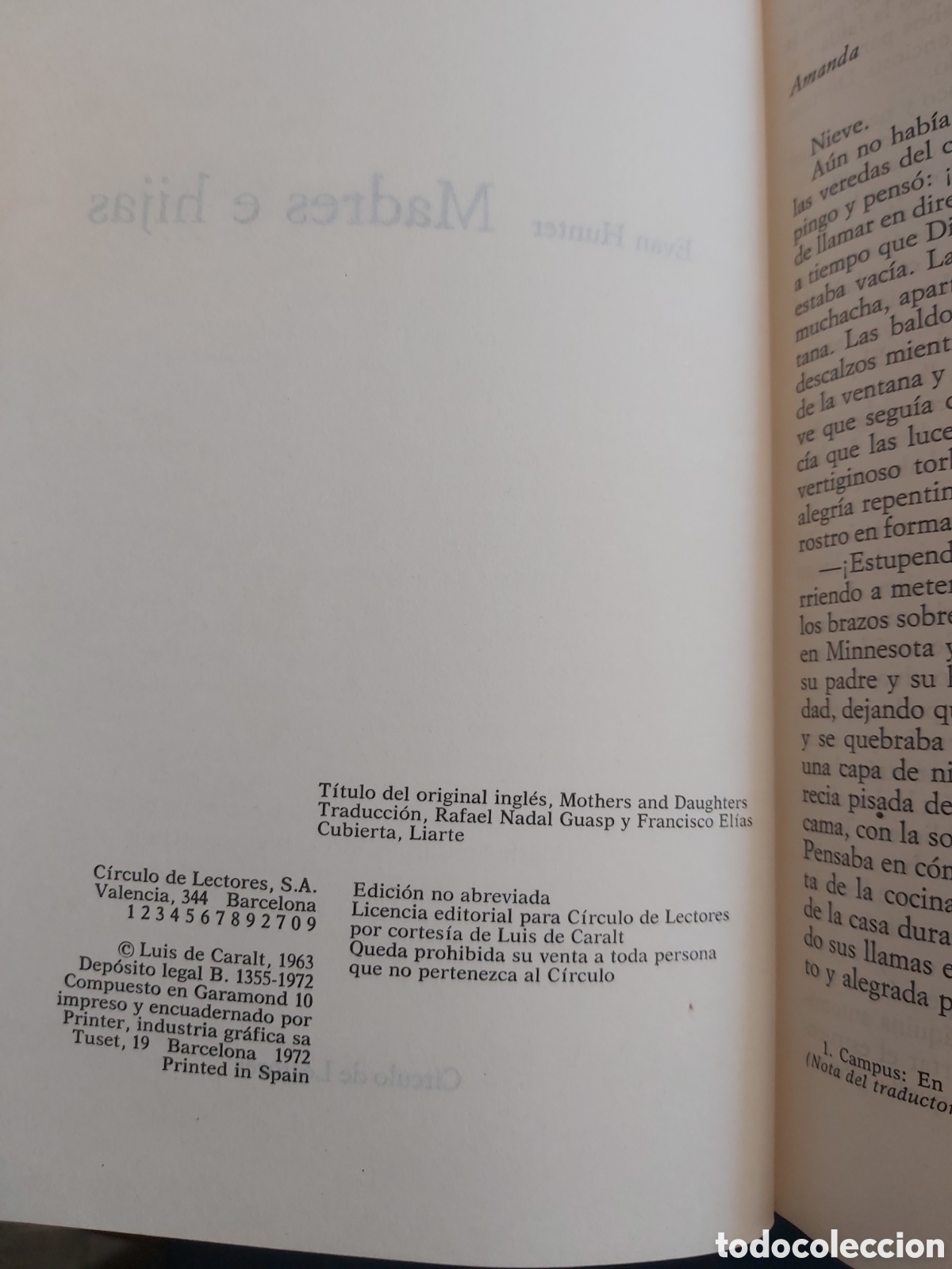Libros de segunda mano: MADRES E HIJAS # EVAN HUNTER # C&Iacute;RCULO DE LECTORES 1972 - Foto 2