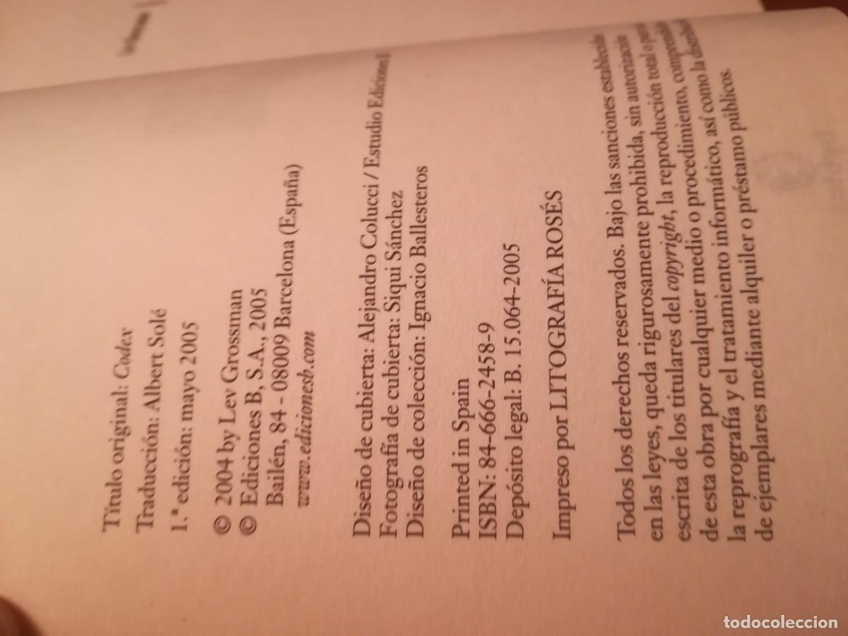 Libros de segunda mano: EL CODIGO SECRETO / LEV GROSSMAN / CONS 519 / EDICIONES B - Foto 3