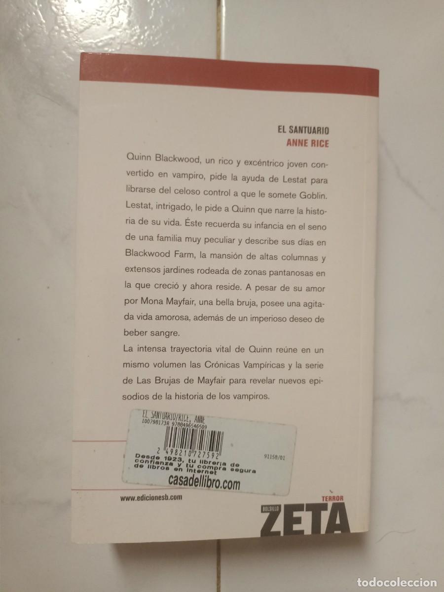 Libros de segunda mano: Libro el Santuario de Anne Rice - Foto 2