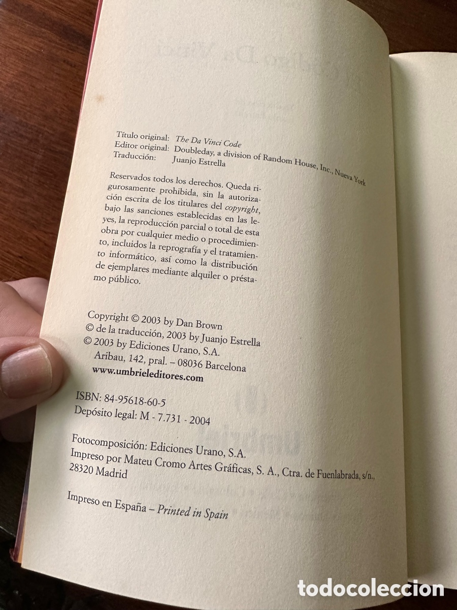 Libros de segunda mano: EL C&Oacute;DIGO DA VINCI - DAN BROWN 2004 UMBRIEL - Foto 4