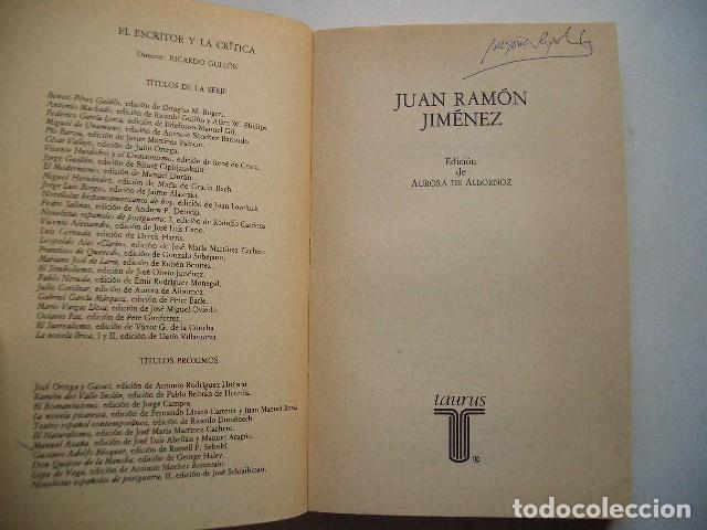 Libros de segunda mano: JUAN RAMON JIMENEZ - AURORA DE ALBORNOZ - TAURUS EDICIONES - Foto 3