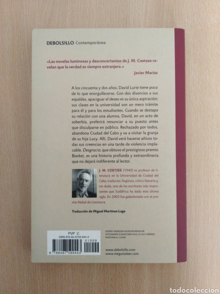 Libros de segunda mano: DESGRACIA. J. M. Coetzee - Foto 2