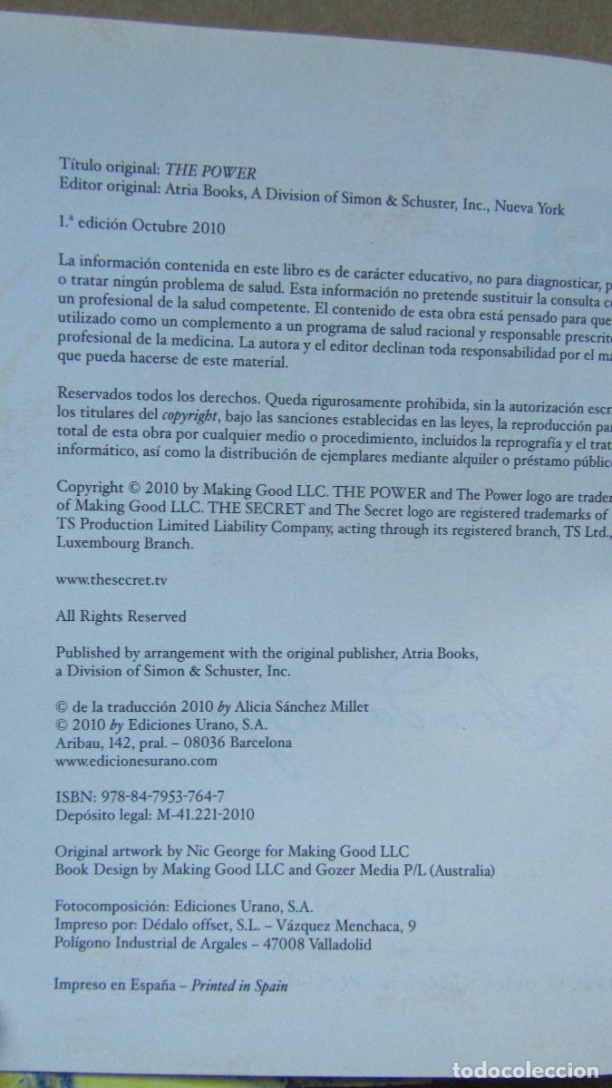 Libros de segunda mano: EL PODER RHONDA BYRNE URANO - Foto 4