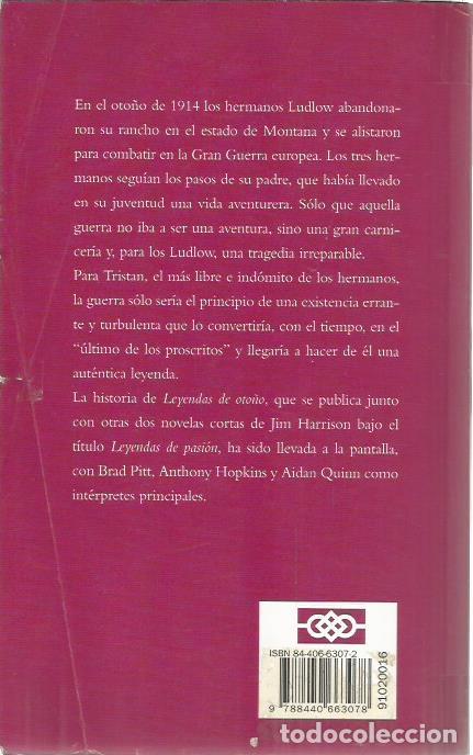 Libros de segunda mano: Leyendas de pasion - Harrison, Jim - Foto 2