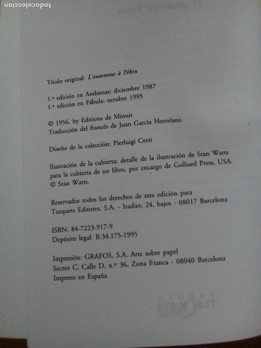 Libros de segunda mano: Boris Vian. El oto&ntilde;o en Pek&iacute;n - Foto 3
