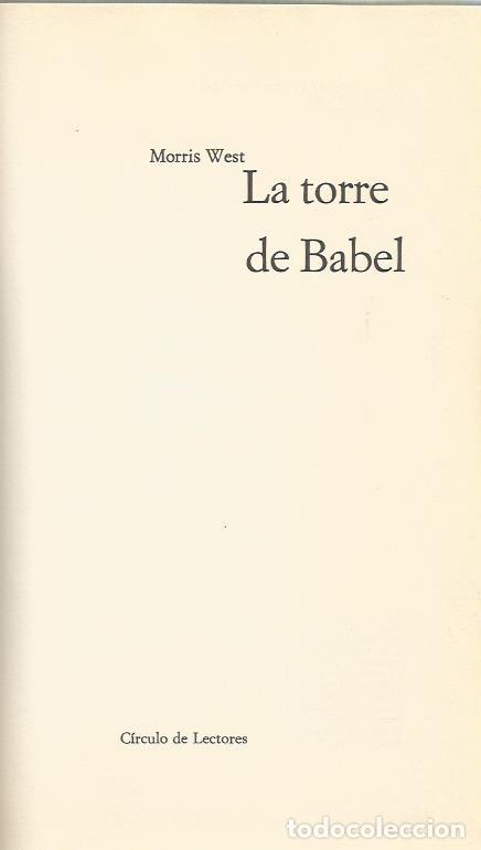 Libros de segunda mano: La torre de Babel - West, Morris - Foto 1