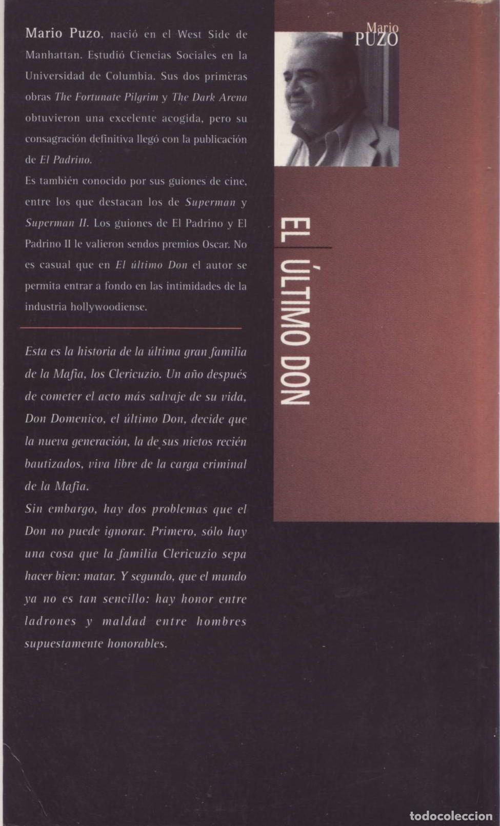 Libros de segunda mano: El ultimo don - Puzo, Mario - Foto 2