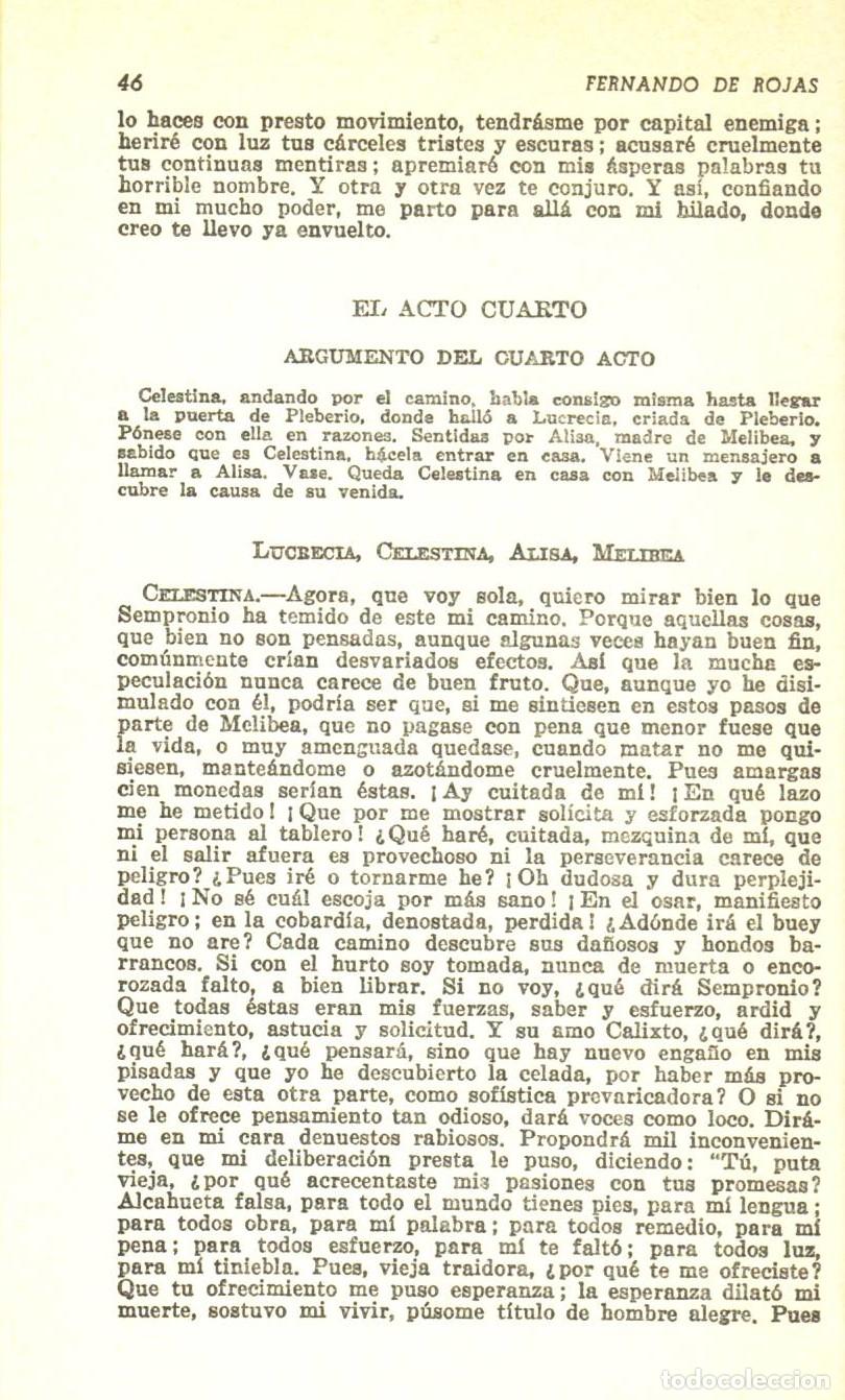 Libros de segunda mano: La celestina - de Rojas, Fernando - Foto 2