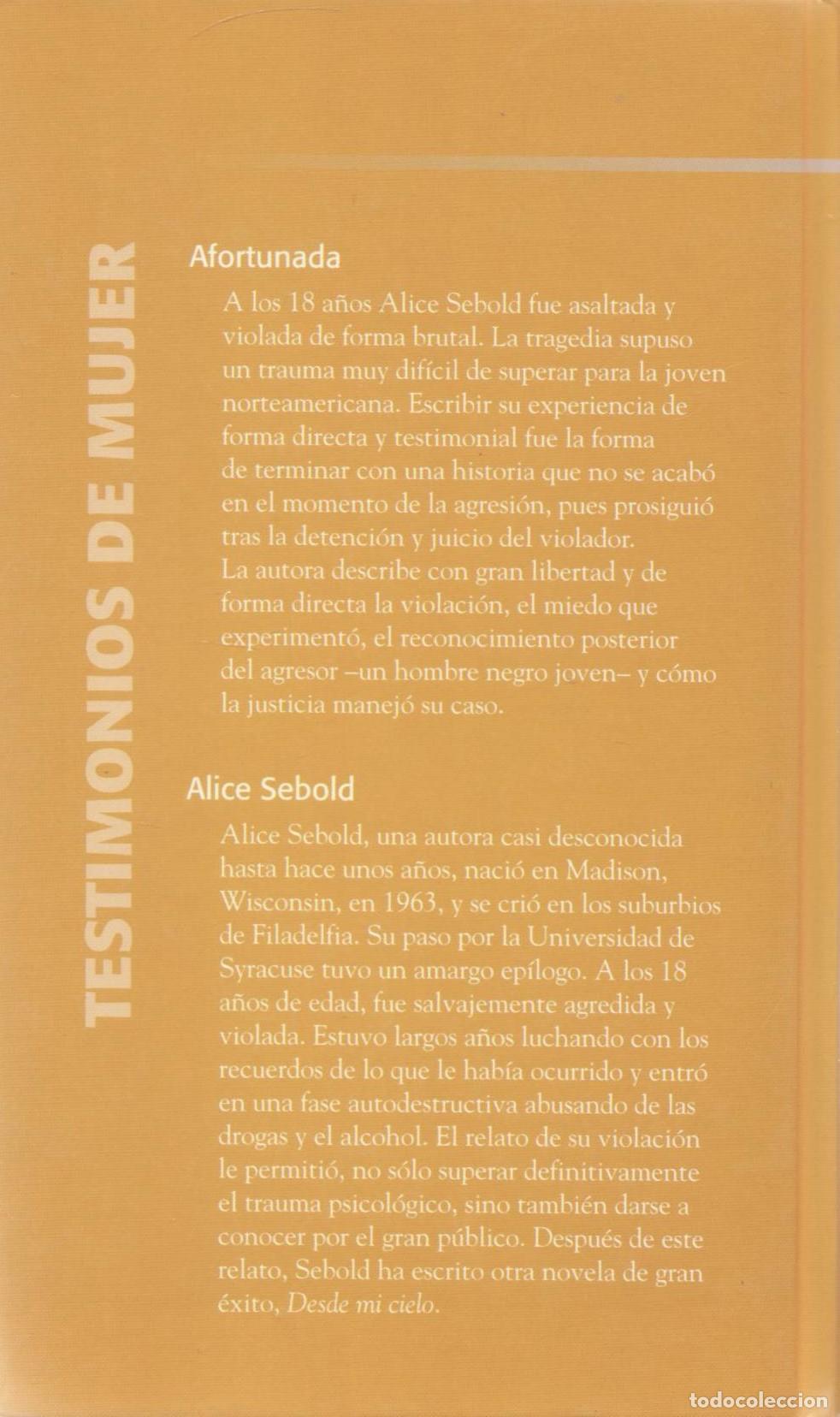 Libros de segunda mano: Afortunada - Sebold, Alice - Foto 2