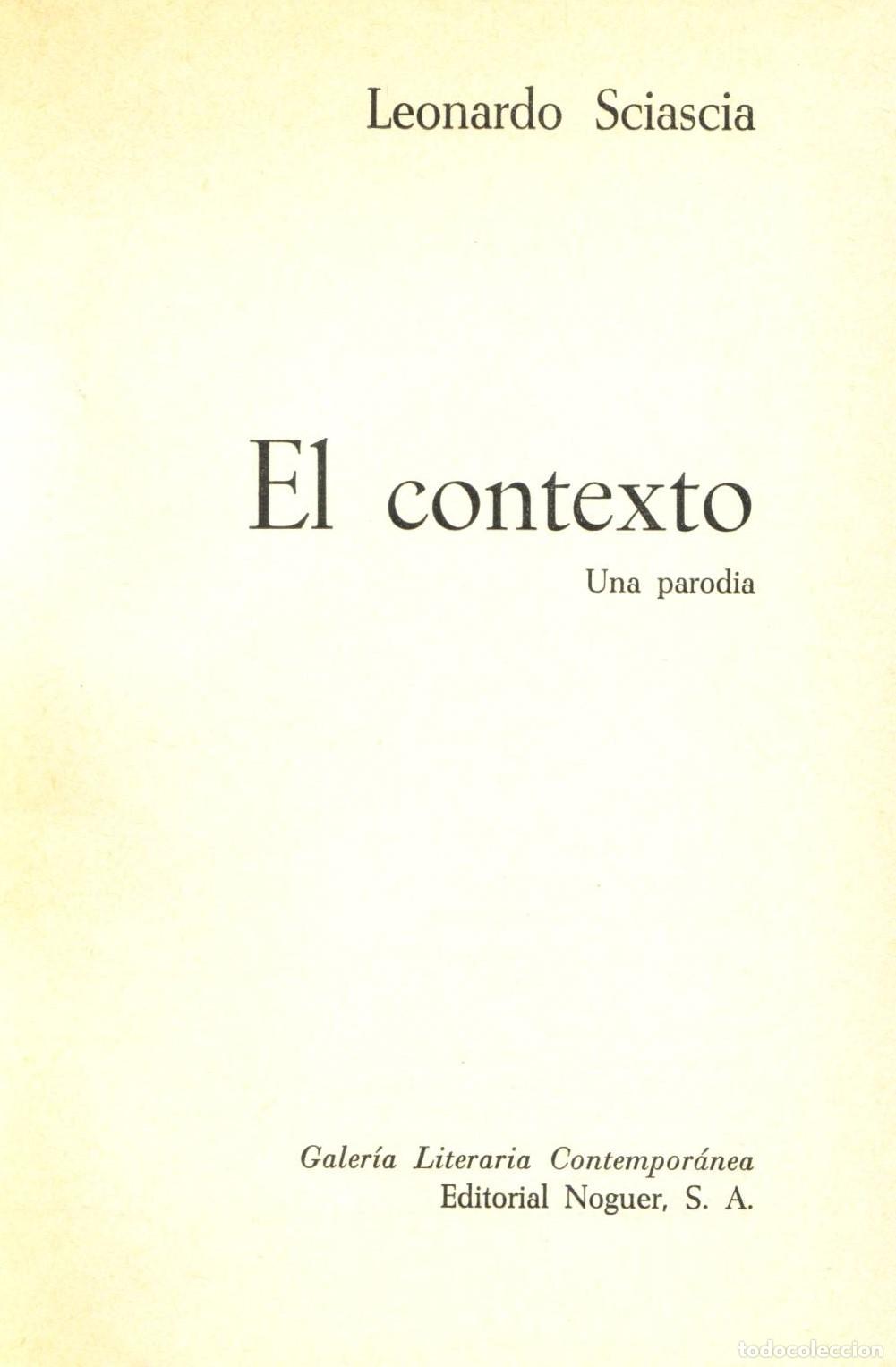 Libros de segunda mano: El contexto - Sciascia, Leonardo - Foto 1