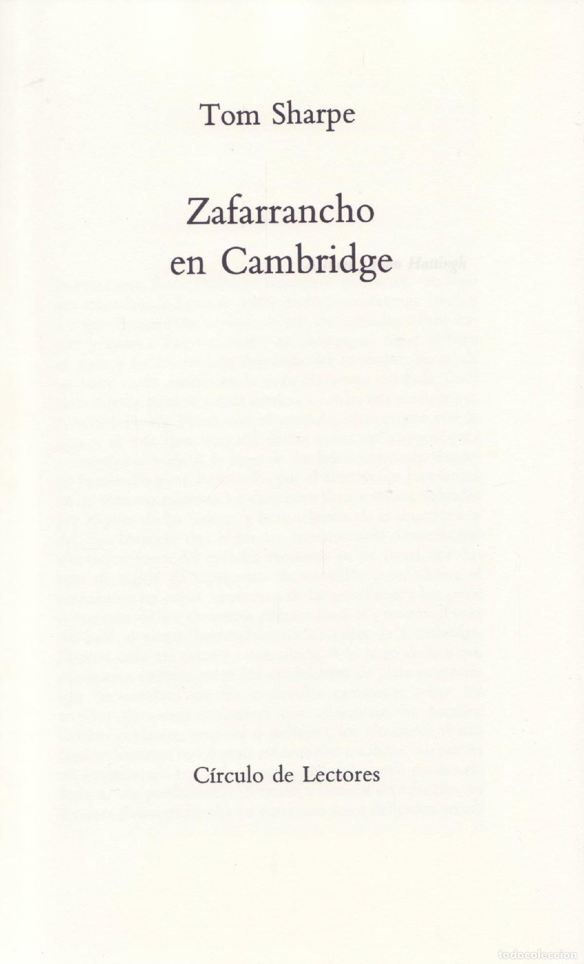 Libros de segunda mano: Zafarrancho en Cambridge - Sharpe, Tom - Foto 1