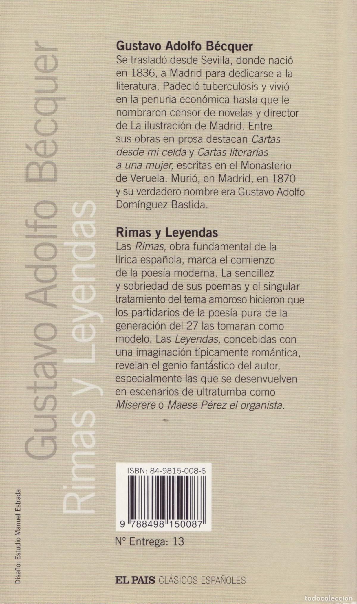 Libros de segunda mano: Rimas y leyendas - Becquer, Gustavo Adolfo - Foto 2