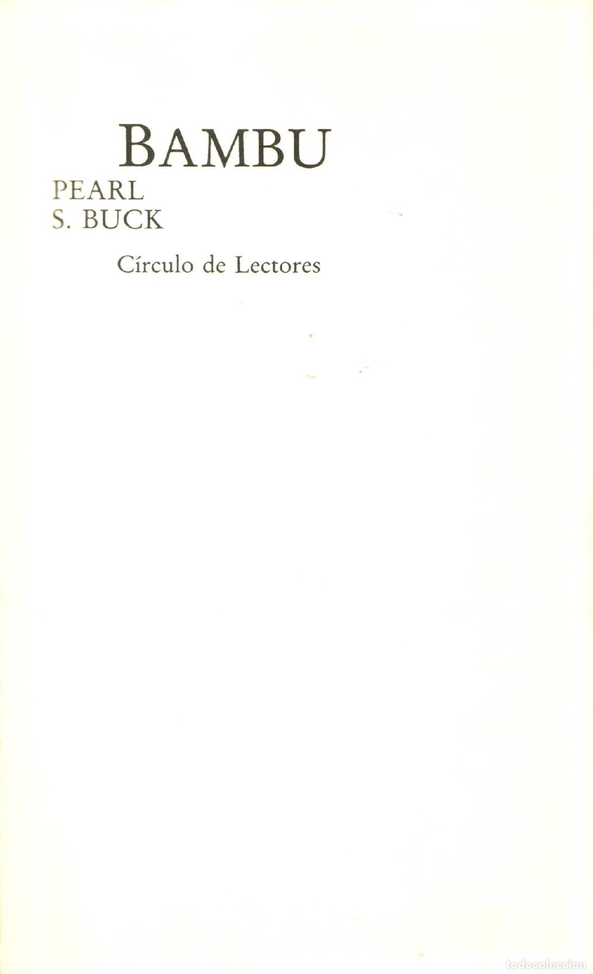 Libros de segunda mano: Bambu - S. Buck, Pearl - Foto 1