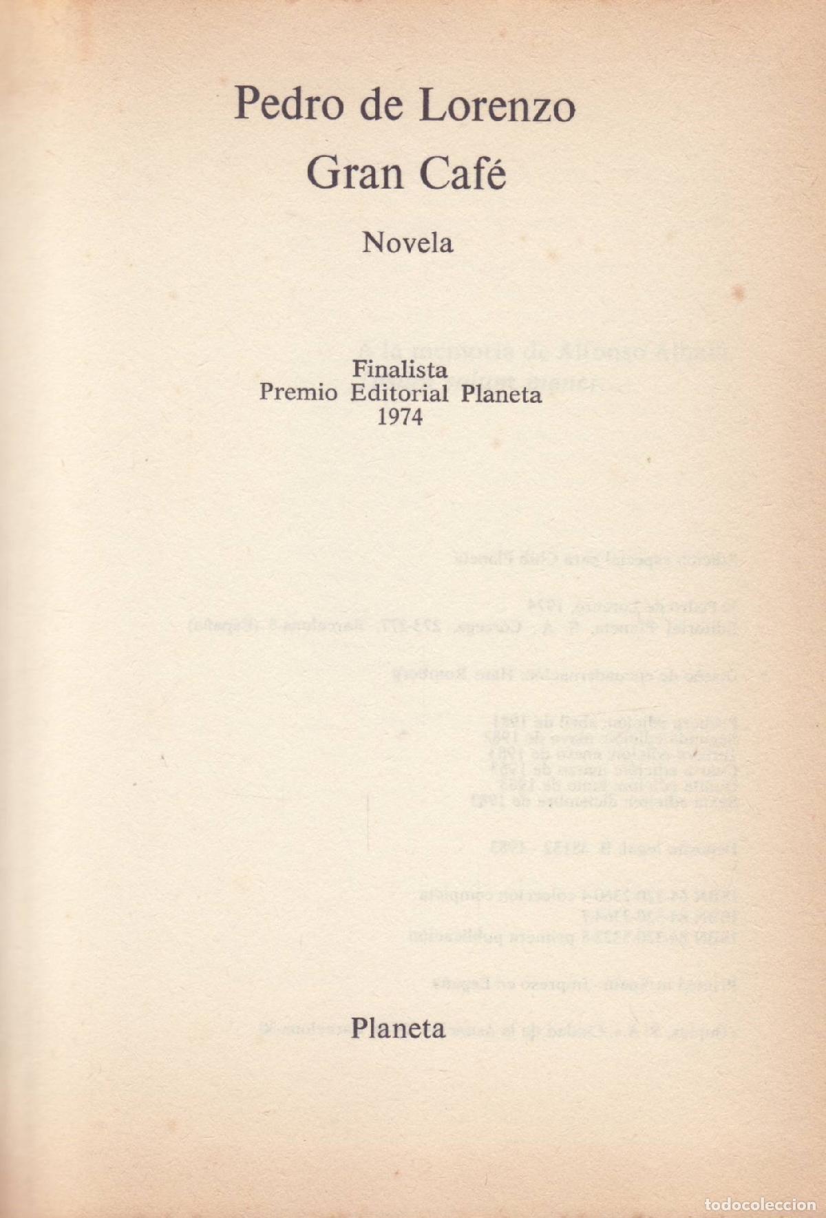 Libros de segunda mano: Gran cafe - de Lorenzo, Pedro - Foto 1