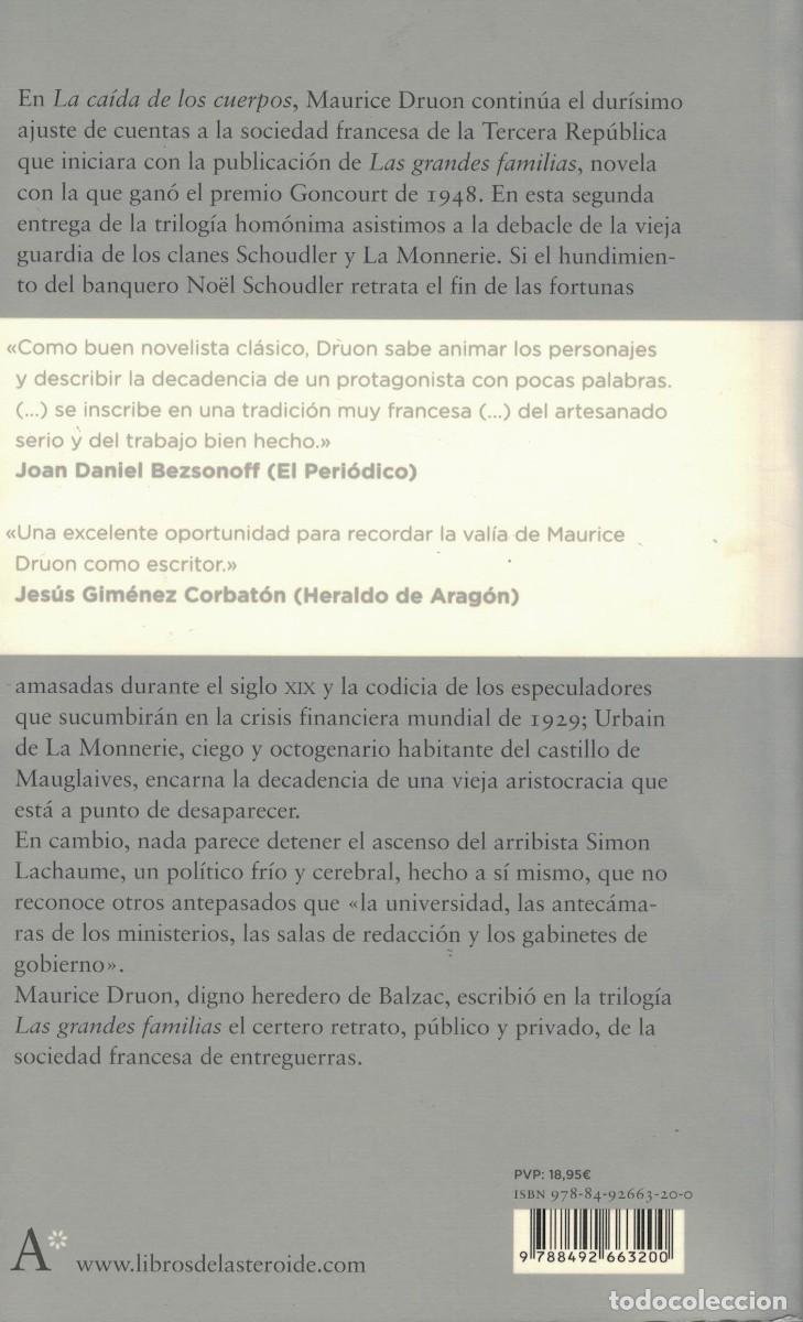Libros de segunda mano: Maurice Druon, La ca&iacute;da de los cuerpos - Foto 2