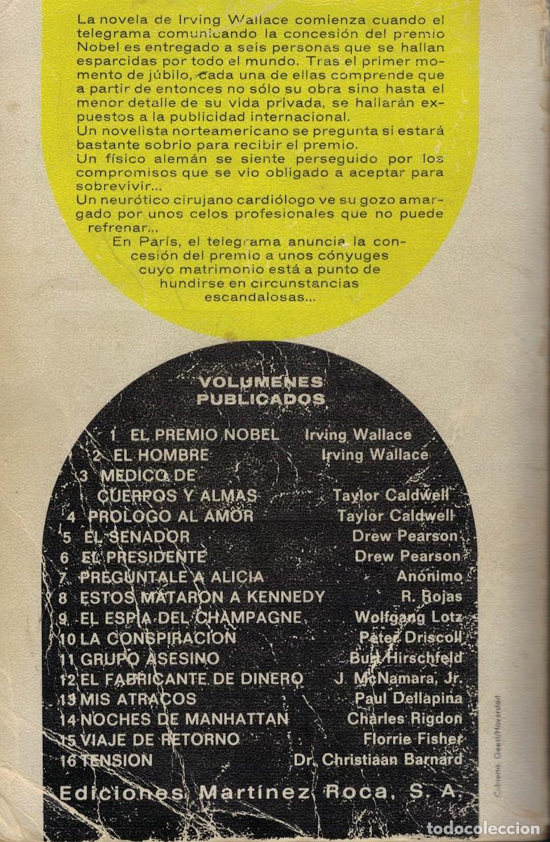 Libros de segunda mano: Irving Wallace, El Premio Nobel - Foto 2