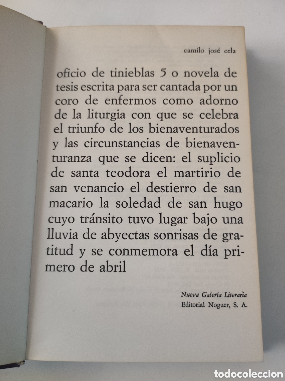 Libros de segunda mano: OFICIO de TINIEBLAS 5 .- C J Cela. - Foto 3