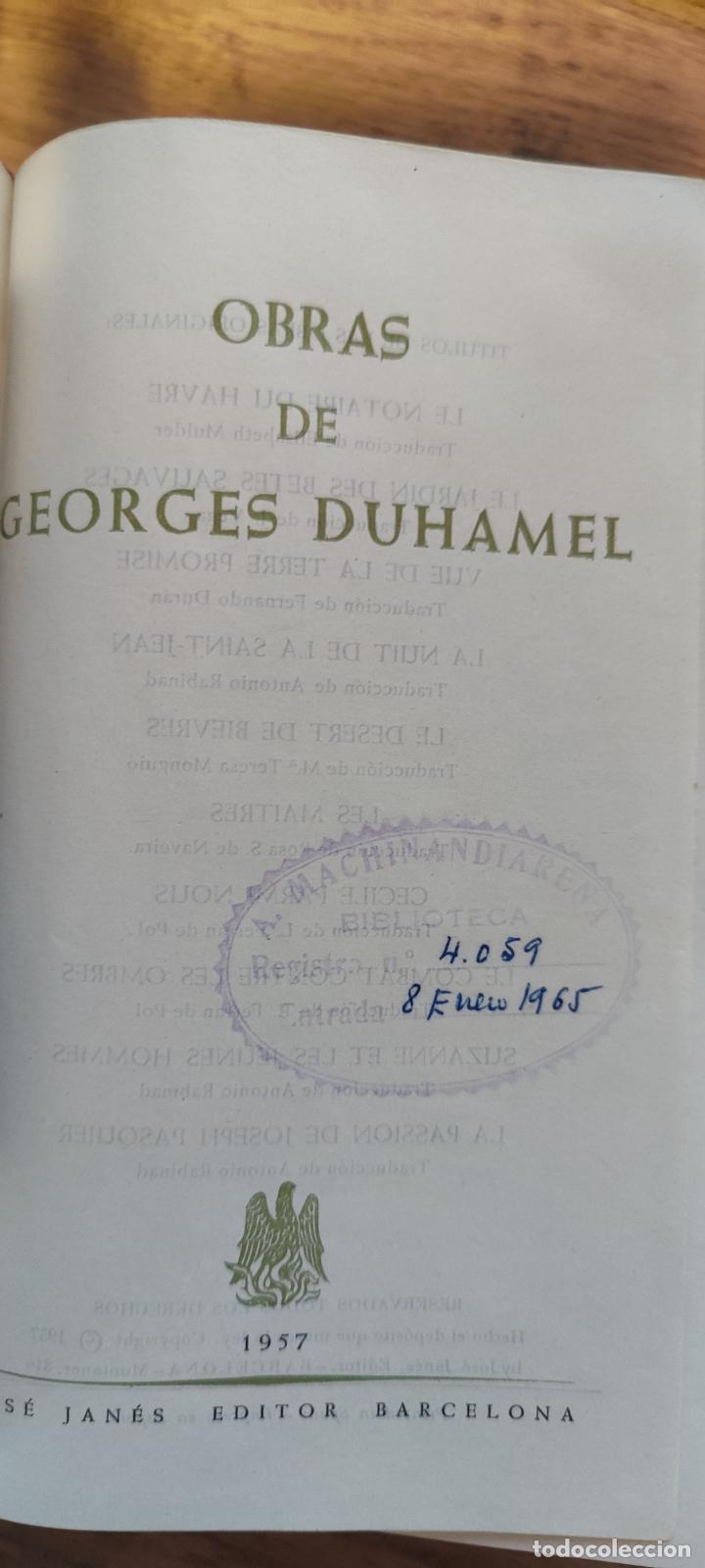 Libros de segunda mano: OBRAS DE GEORGES DUHAMEL 1957 - Foto 2