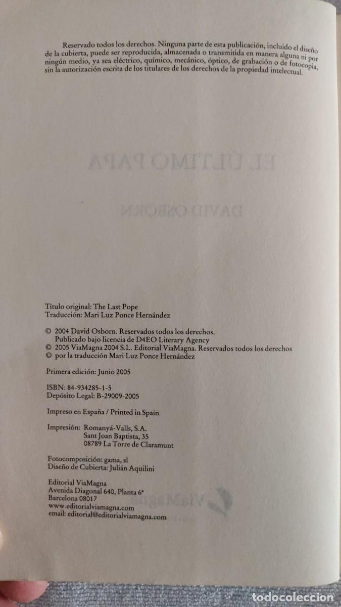 Libros de segunda mano: EL &Uacute;LTIMO PAPA. - Foto 4