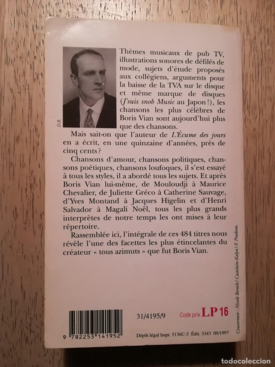 Libros de segunda mano: Boris Vian. Chansons. En franc&eacute;s - Foto 2