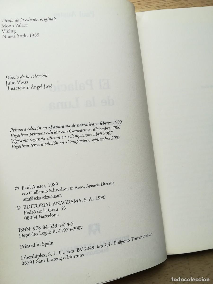 Libros de segunda mano: El palacio de la luna. Paul Auster - Foto 3