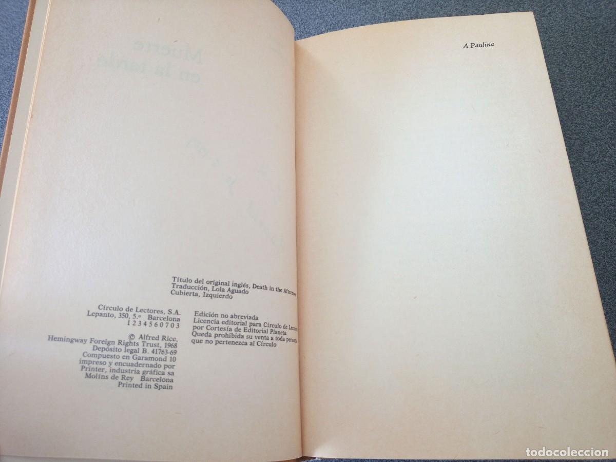 Libros de segunda mano: Muerte En La Tarde Ernest Hemingway - Foto 4