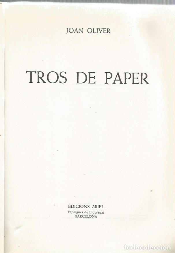 Libros de segunda mano: TROS DE PAPER - JOAN OLIVER - Foto 2