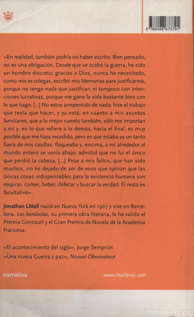 Libros de segunda mano: Las ben&eacute;volas. Jonathan Littell. RBA. 1&ordf;edici&oacute;n. 2007. - Foto 2