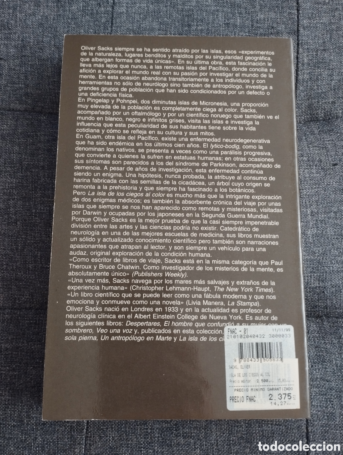 Libros de segunda mano: LA ISLA DE LOS CIEGOS AL COLOR (OLIVER SACKS) - Foto 4