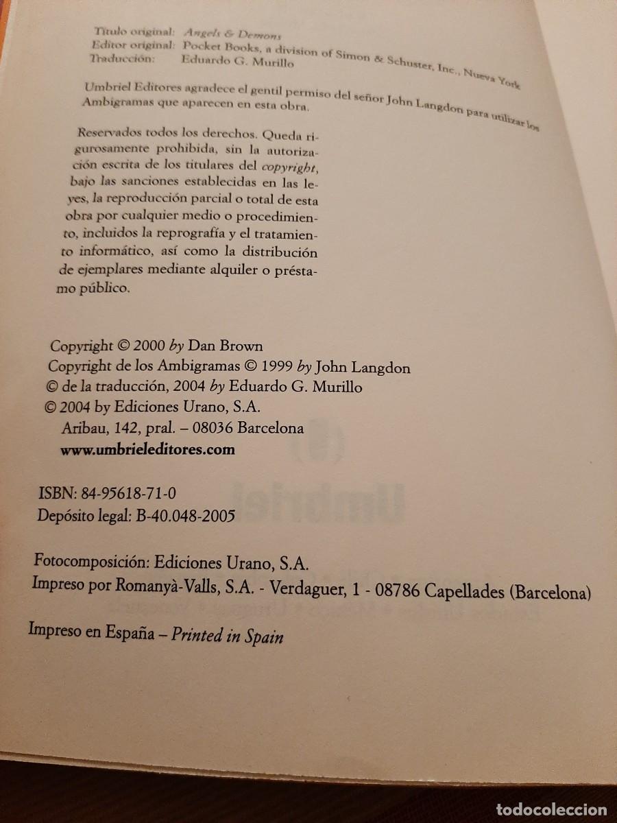 Libros de segunda mano: ANGELES Y DEMONIOS. DAN BROWN - Foto 4