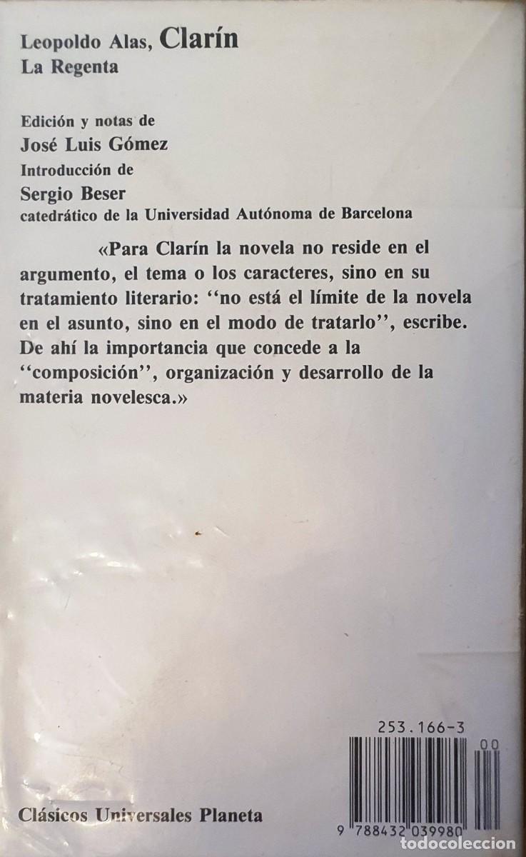 Libros de segunda mano: LA REGENTA. CLARIN. PLANETA 1989. - Foto 2