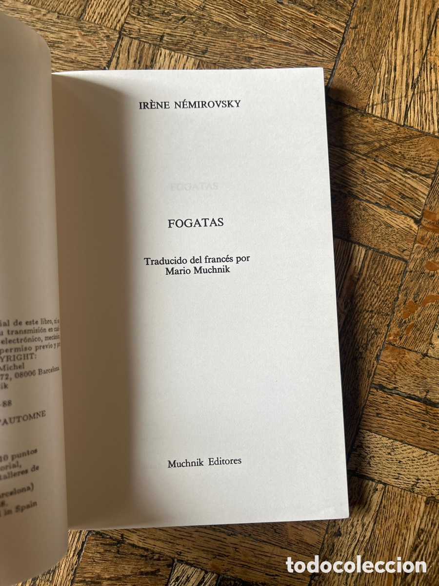 Libros de segunda mano: Fogatas - Ir&egrave;ne N&eacute;mirovsky - Muchnik Editores (1988) - Foto 3