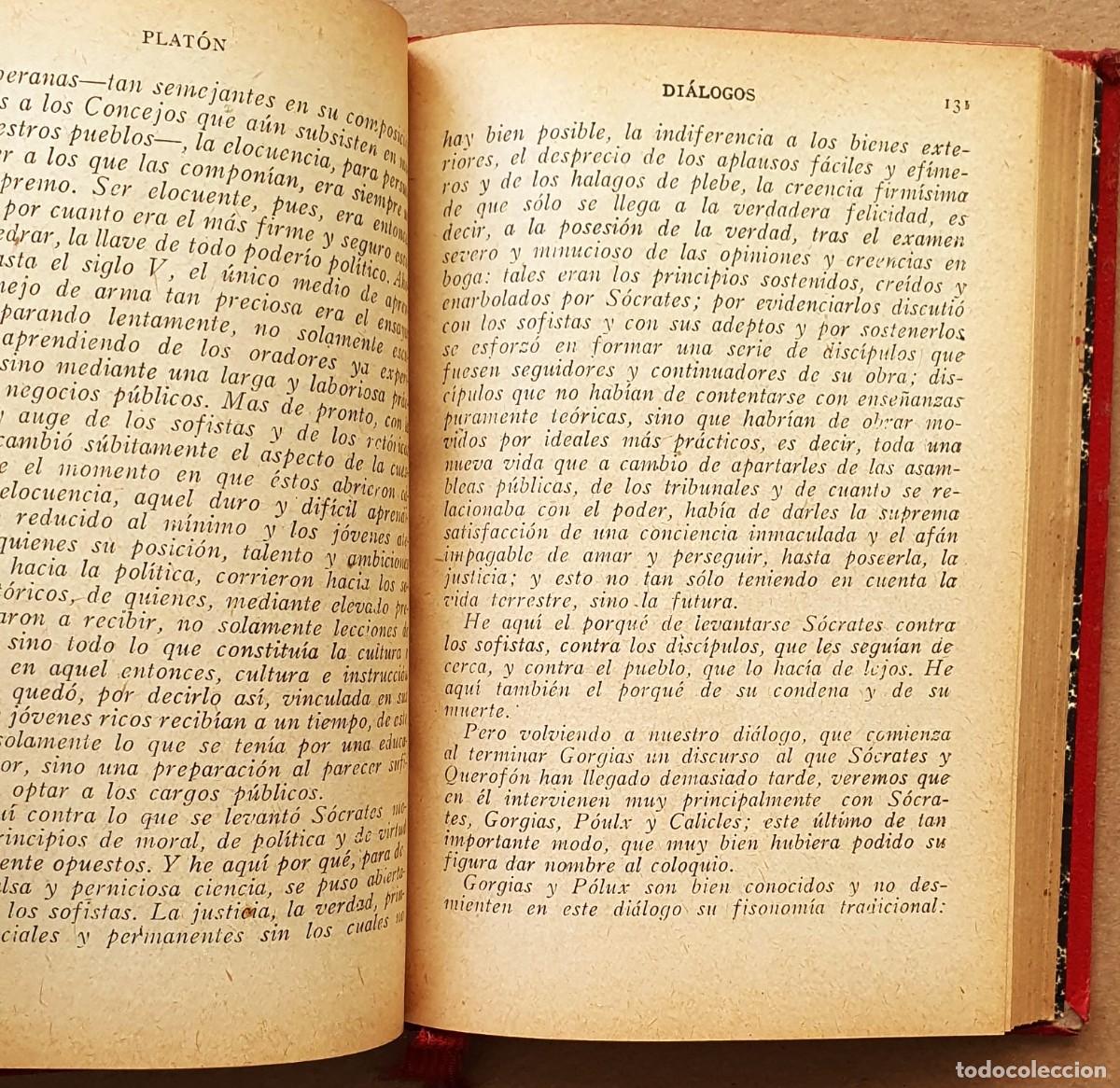 Libros de segunda mano: DIALOGOS. PLATON. BERGUA. DOS TOMOS. - Foto 3