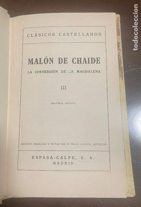 Gebrauchte B&uuml;cher: MALON DE CHAIDE, La conversion de la magdalena III, Clasicos Castellanos
