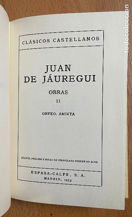 Gebrauchte B&uuml;cher: JUAN DE JAUREGUI OBRAS ii, Orfeo Aminta