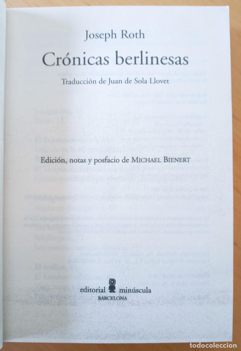 Libros de segunda mano: JOSEPH ROTH CRONICAS BERLINESAS - Foto 4