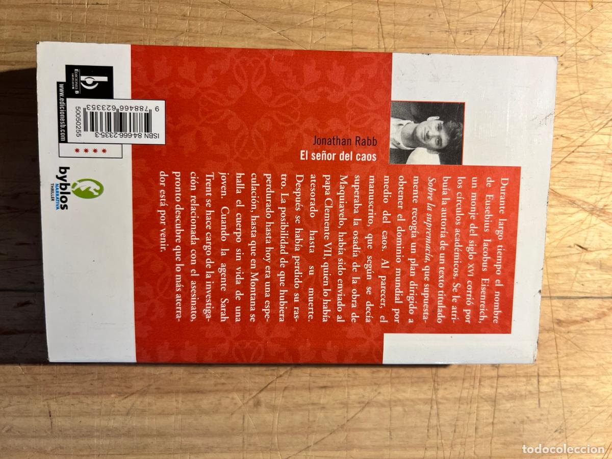 Libros de segunda mano: El se&ntilde;or del caos - Jonathan Rabb - Foto 4
