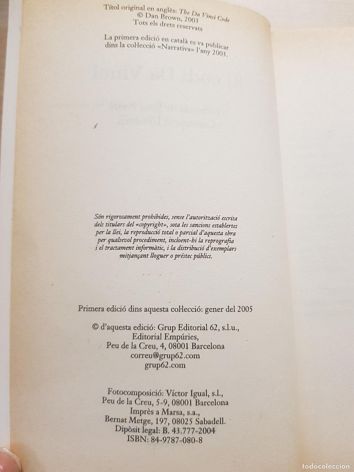 Libros de segunda mano: El codi Da Vinci - Dan Brown - Foto 4