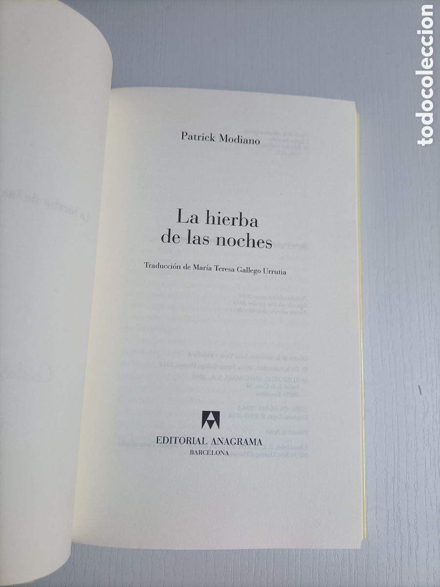 Libros de segunda mano: Las hierba de las noches. Patrick Modiano - Foto 6